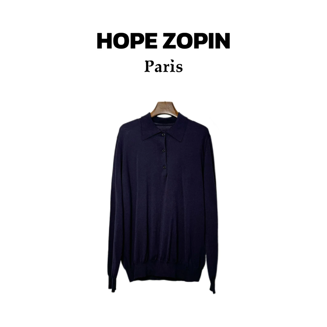 【大G精选】“低调美” 重磅丝混纺垂坠针织衫polo上衣