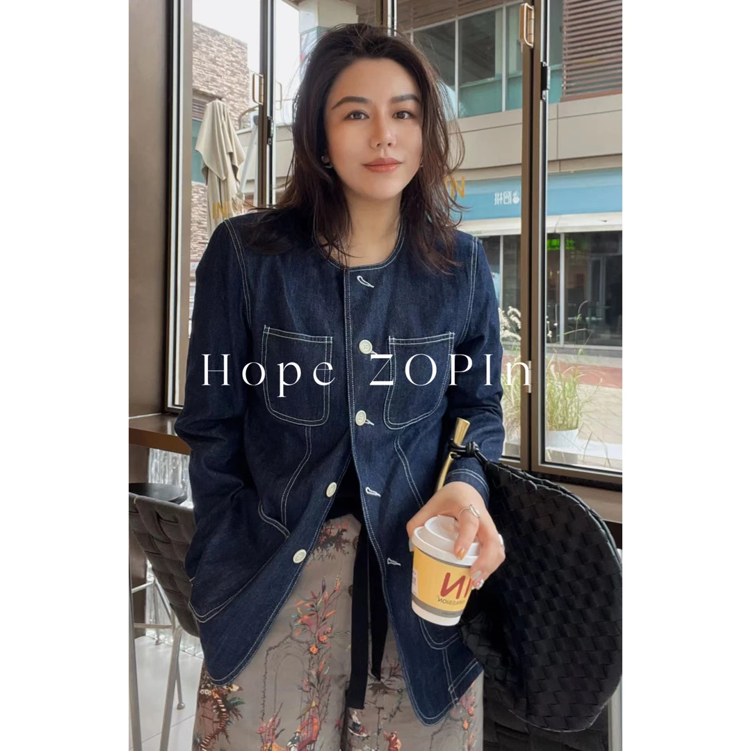 【大G精选】小众设计绣花走线牛仔外套