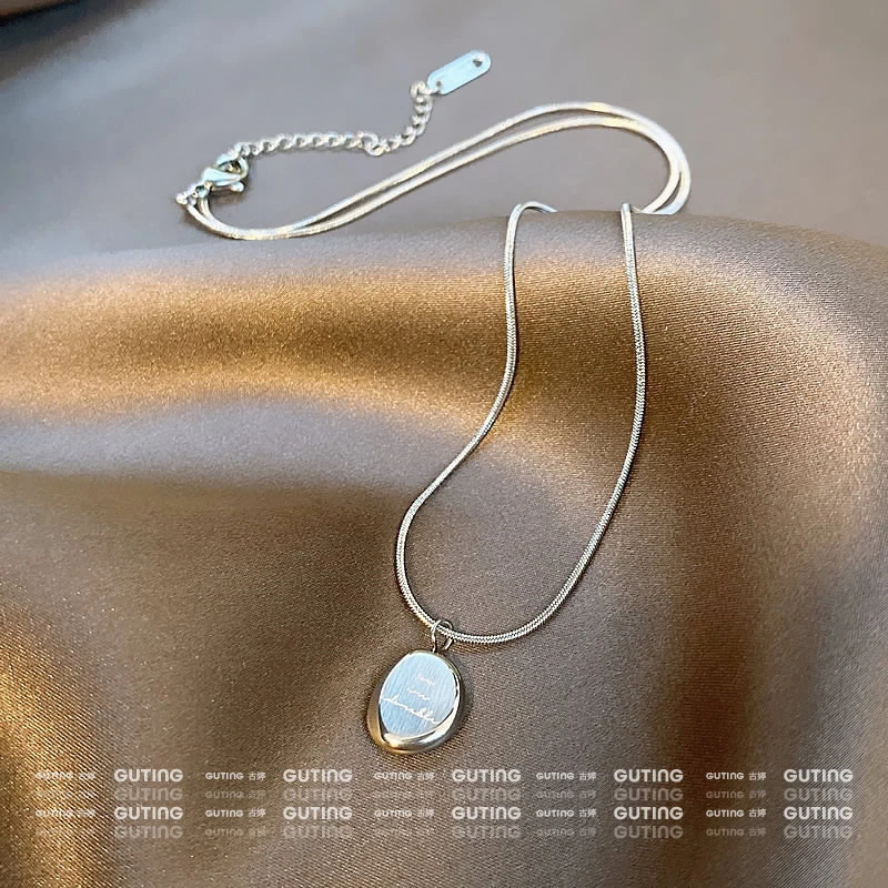 钛钢项链 4993钛钢项链字母吊坠潮人百搭锁骨链时尚毛衣链