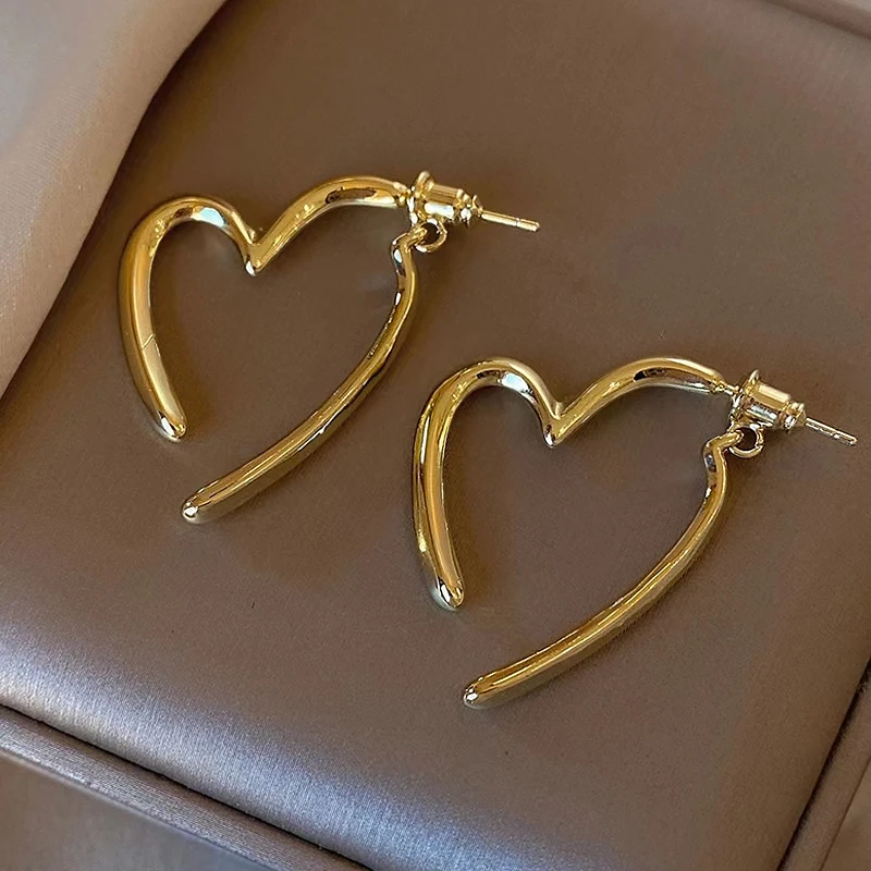 铜合金耳饰 12220两戴心形耳环法式复古高级感耳饰设计感气质耳钉
