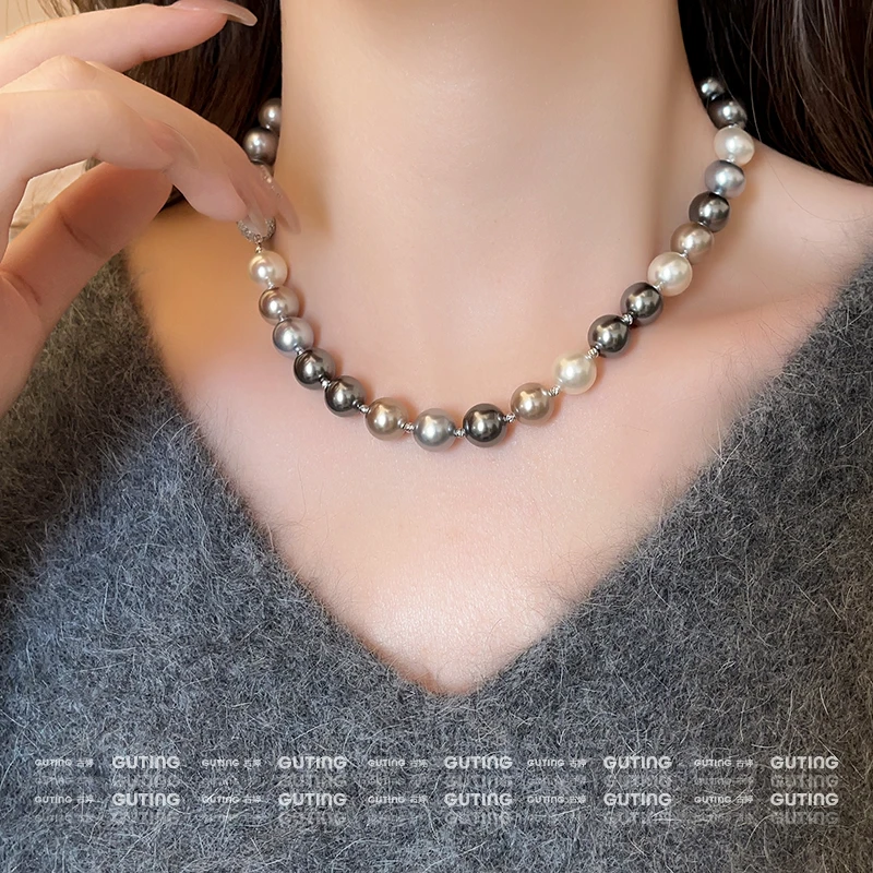 铜合金项链 5830爆闪星球磁吸扣施家珠项链复古毛衣链颈链锁骨链