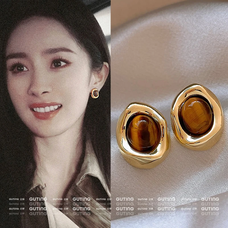 铜合金耳饰 18563通透美拉德耳环女复古耳钉爆款时尚百搭秋冬耳饰