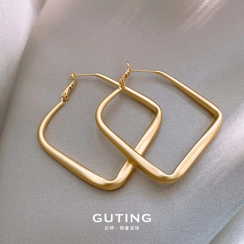 铜合金耳饰 11191简约个性哑光方形耳环欧美时尚耳坠高级感耳饰