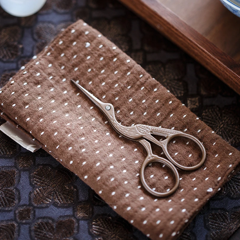 复古仙鹤形剪刀 茶叶包装泡袋镀钛茶艺功夫纯手工