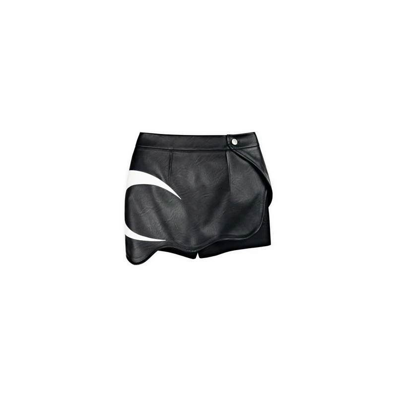 HUMANUNIFORM MACHETE镶嵌皮质短裙PANELED LEATHER SKIRT