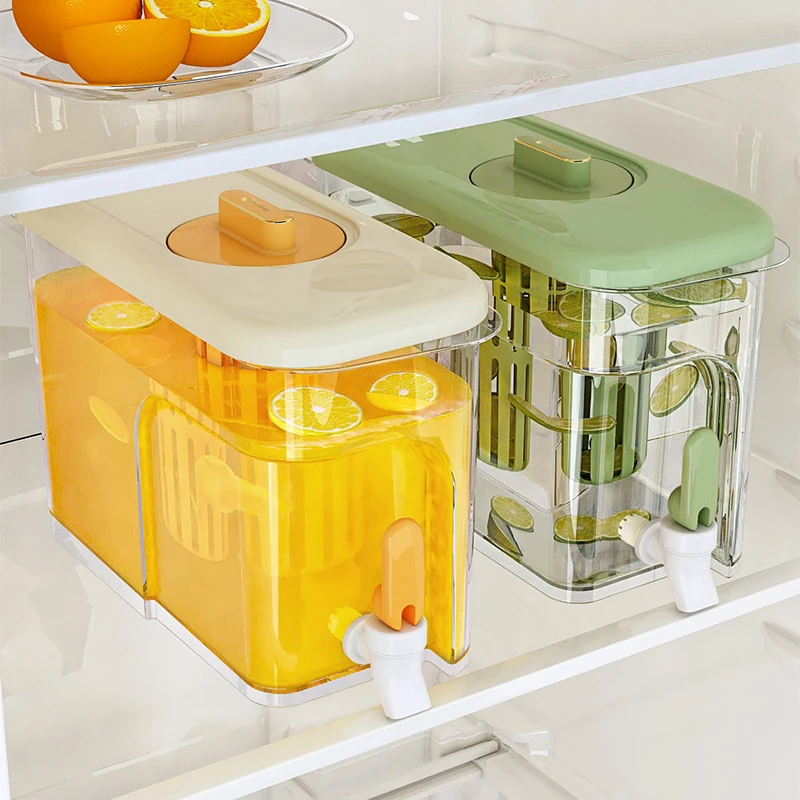 冰箱冷水壶带龙头水果茶冷泡凉水壶家用大容量冷饮果汁果茶饮料桶
