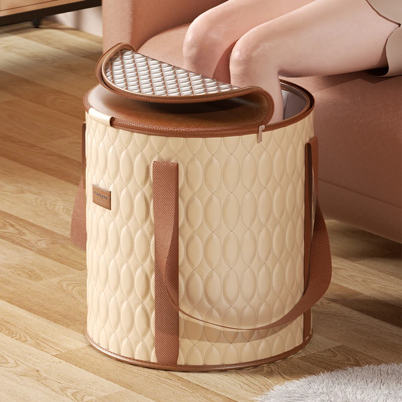 高端皮革可折叠泡脚袋加高过小腿泡脚桶家用洗脚盆便携式足浴过膝