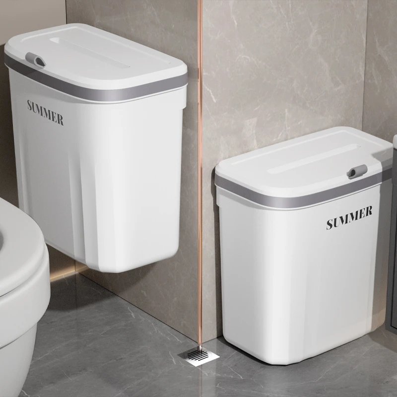 卫生间垃圾桶新款壁挂带盖夹缝专用家用厨房挂式卫生桶厕所垃圾桶