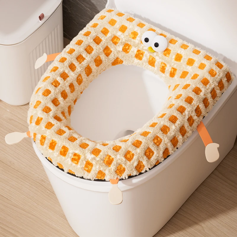 冬季加厚绒马桶坐垫家用厕所四季通用马桶垫坐便器坐垫新款拉链款