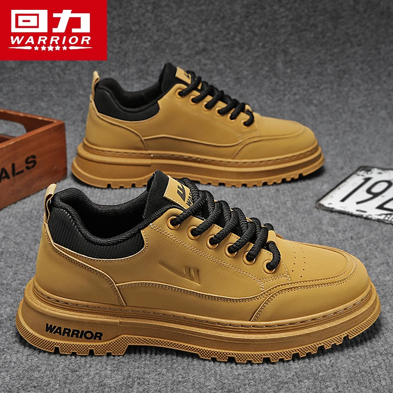 回力男鞋冬季新款户外上班工作耐磨防滑男士休闲百搭大黄工装潮鞋