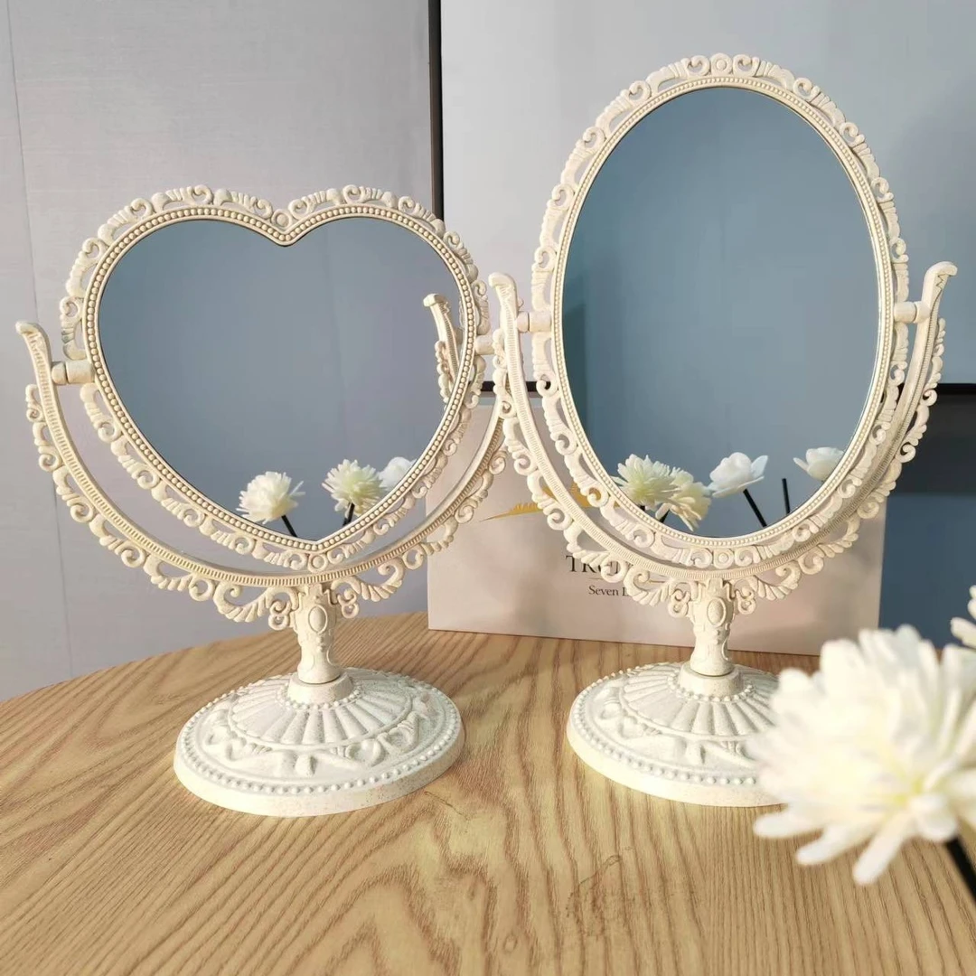 【主播宠粉】欧式爱心简约镜子化妆网红双面镜子