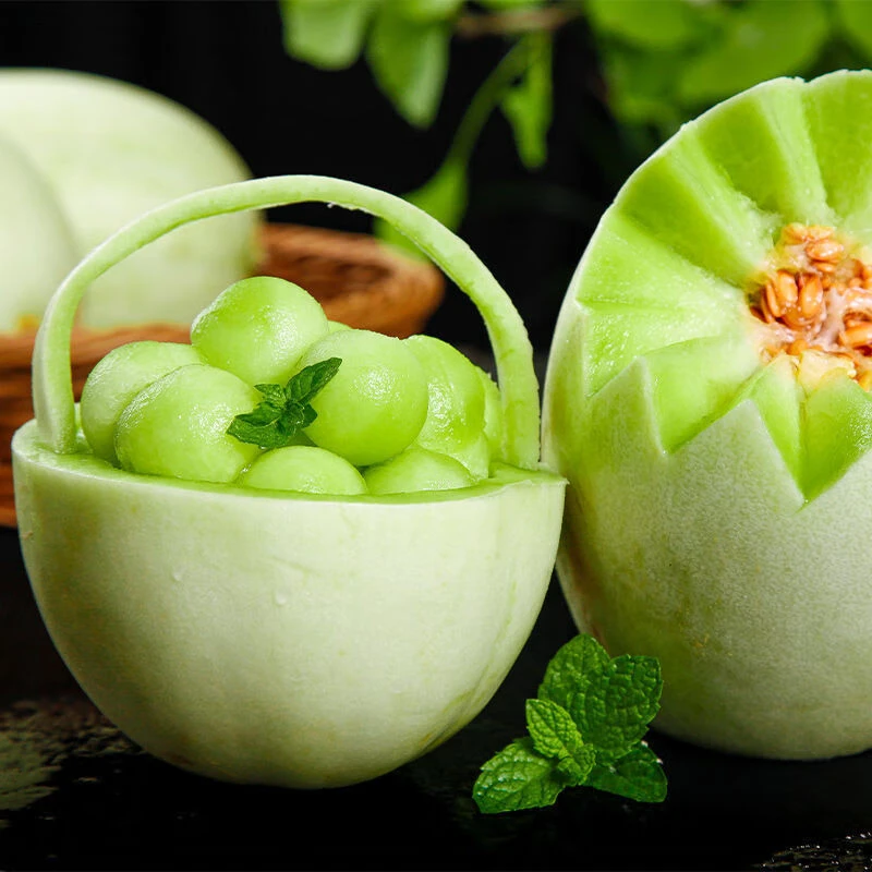 【展卉】山东冰淇淋玉菇甜瓜4.5-9斤装新鲜水果