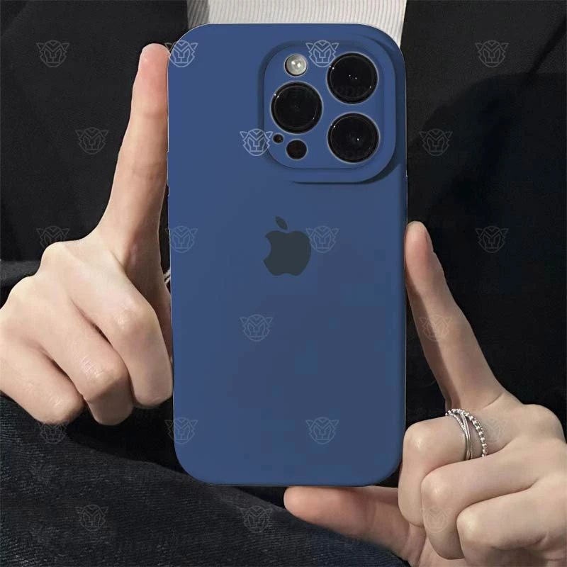 海军蓝优选苹果15ProMax高级感iPhone14液态硅胶11/12/13手机壳