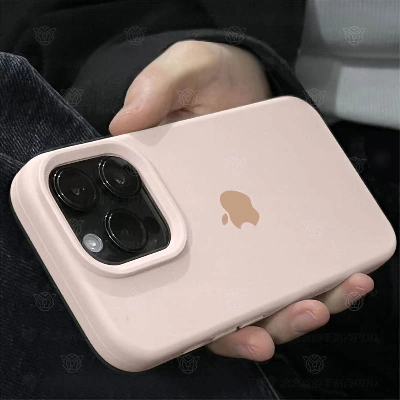 苹果液态硅胶手机壳iPhone14/15ProMax防摔12/13简约11套X粉白色