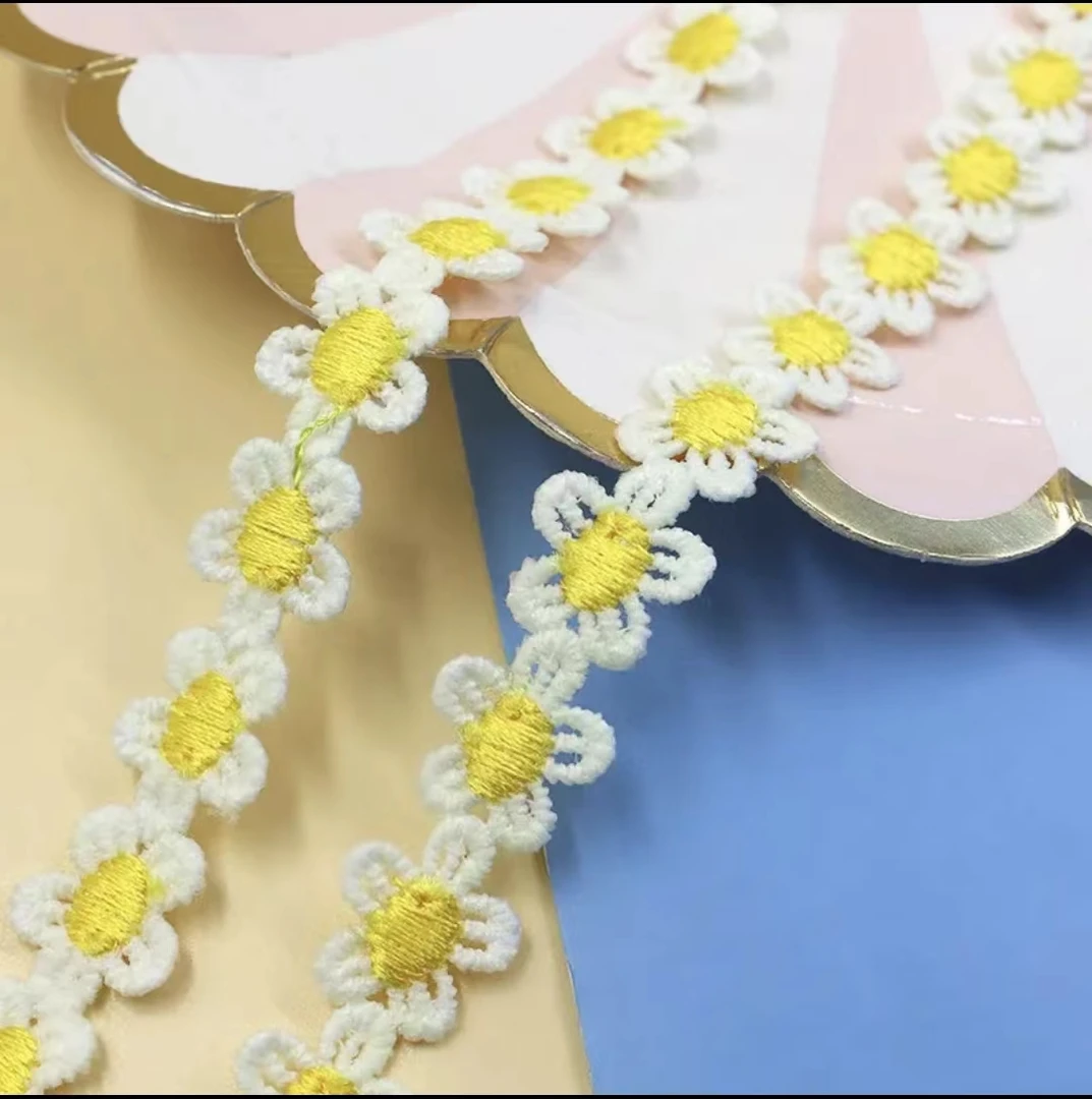 雏菊小菊花清新雏菊黄色太阳花DIY刺绣花边手工手工diy材料配件