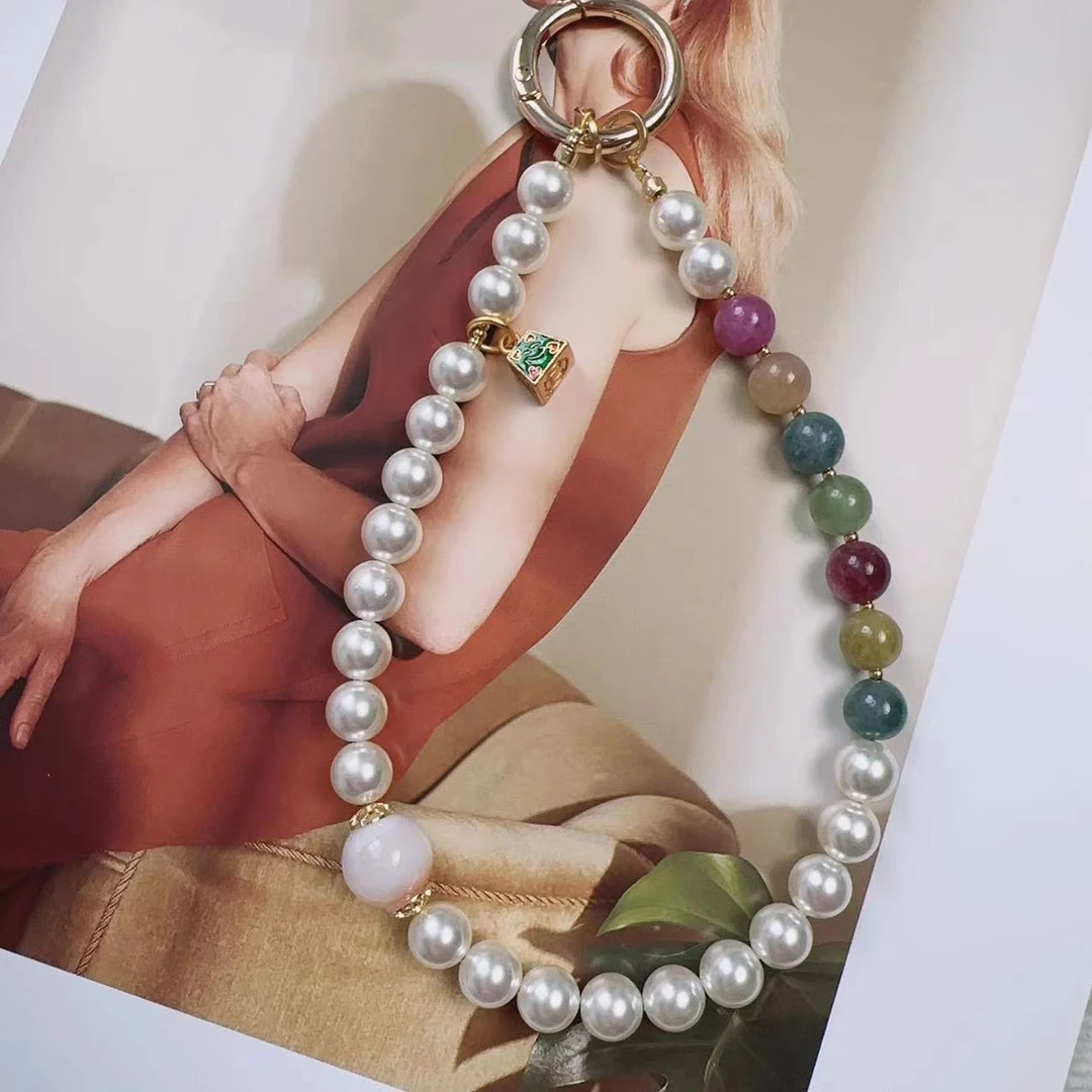 【碧xi元素】手工女挂饰通用防丢手提防摔手机链钥匙扣挂件彩色炫彩