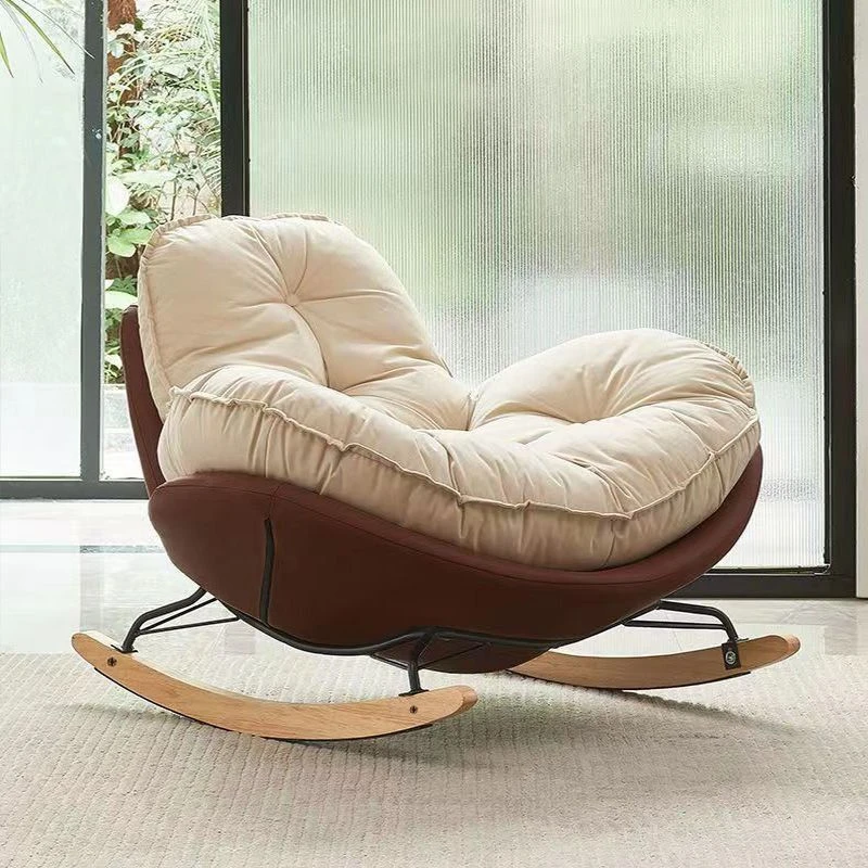 北欧风单人摇椅懒人沙发阳台客厅卧室休闲可躺可睡豪华蛋壳企鹅椅