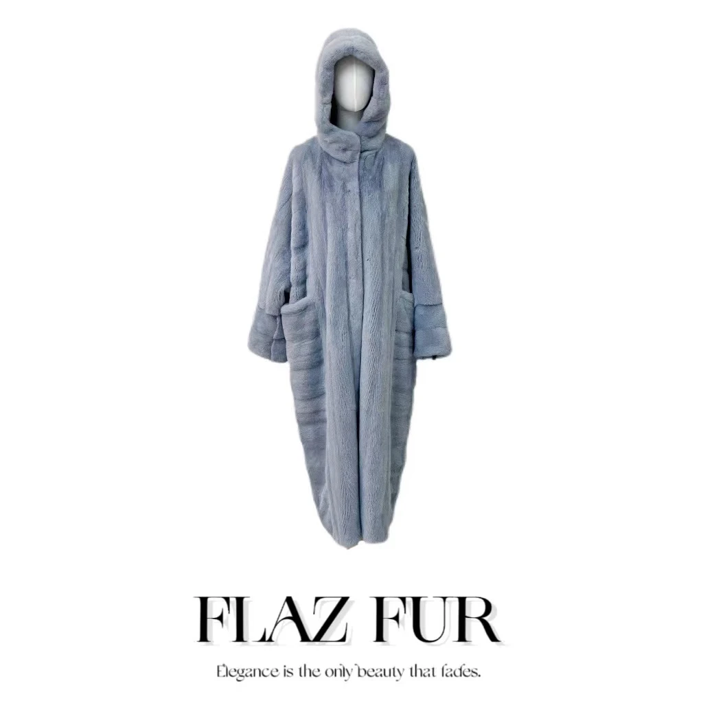 FLAZ菲拉斯 【连帽工艺款】冬季精选上新天鹅绒水貂女装新品