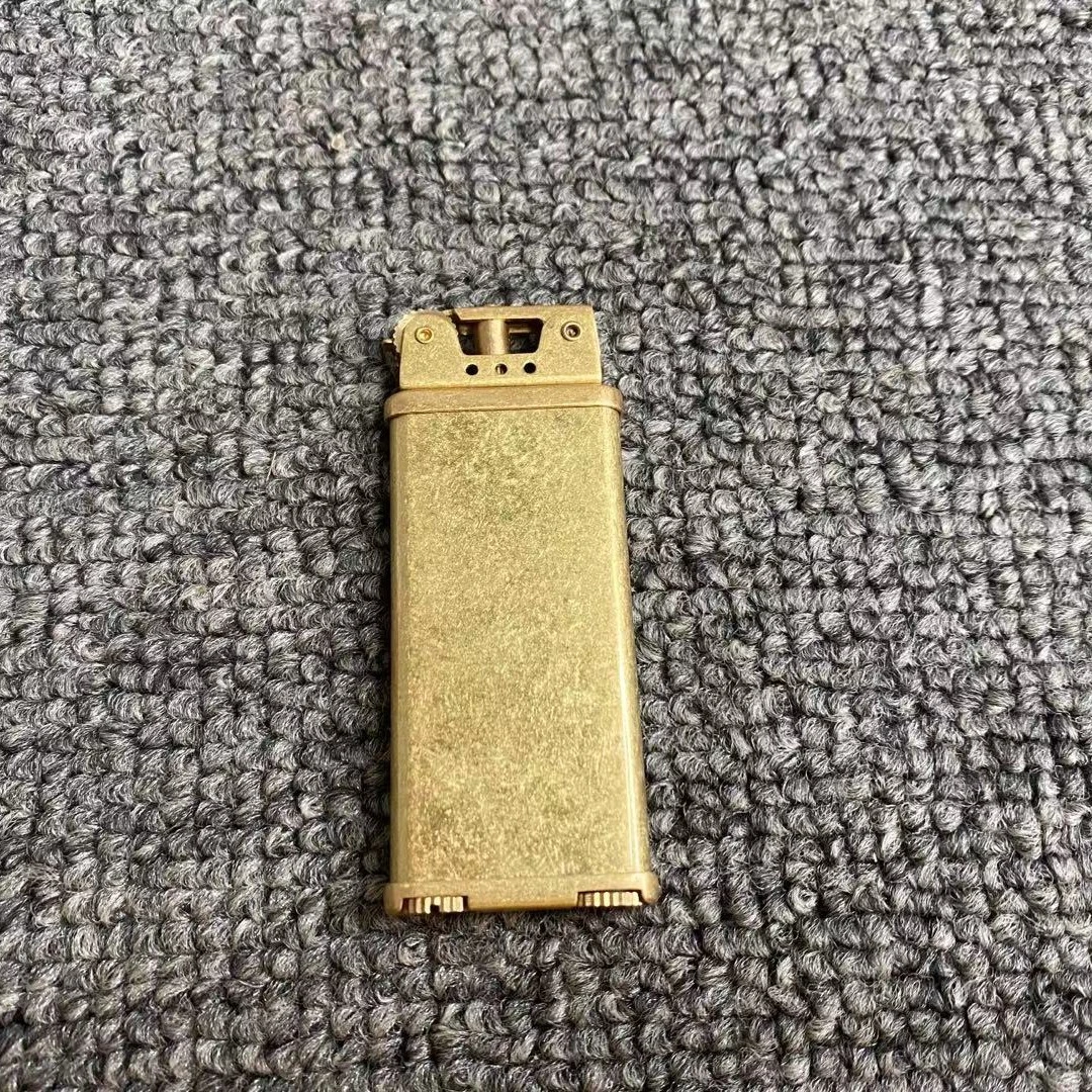 超薄原铜手工滚花打火机点火金色