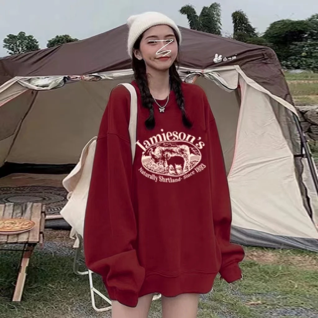 秋冬新款常规/加绒连帽卫衣女宽松百搭原宿风情侣外套长袖长款ins