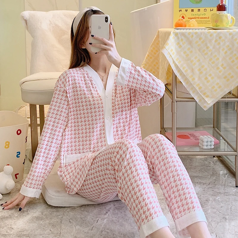 秋冬睡衣春秋月子服薄款产后孕期哺乳家居服坐月子套装怀孕长袖