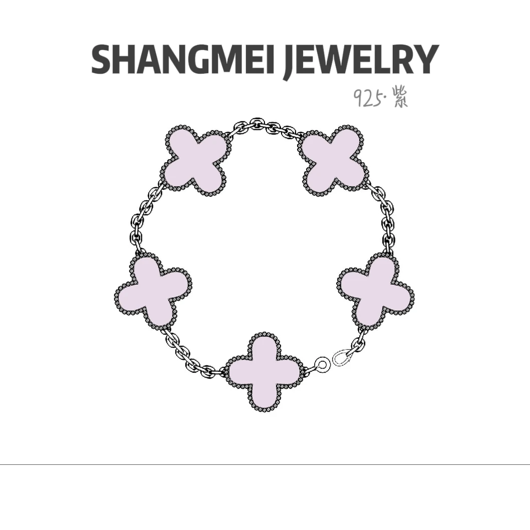 925银手链 纯银五花手链手链轻奢时尚简约个性经典五花手链