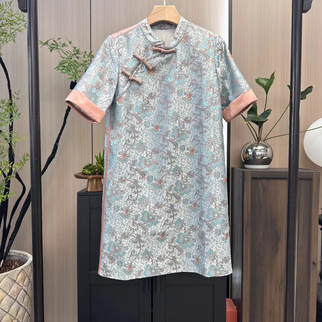 【繁花似锦】新中式重磅提花国风旗袍款连衣裙49