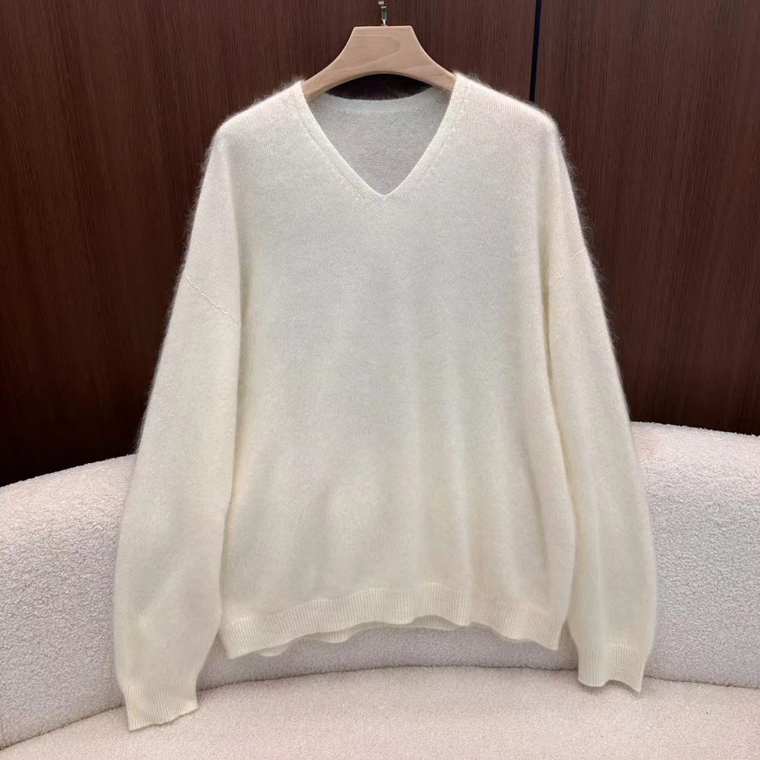 【寒歌】V领纯色气质秋冬毛衣