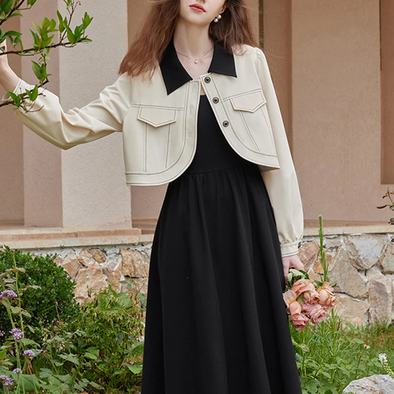 【两件套】2025秋季新款法式小香风时尚裙子气质高级感穿搭1752