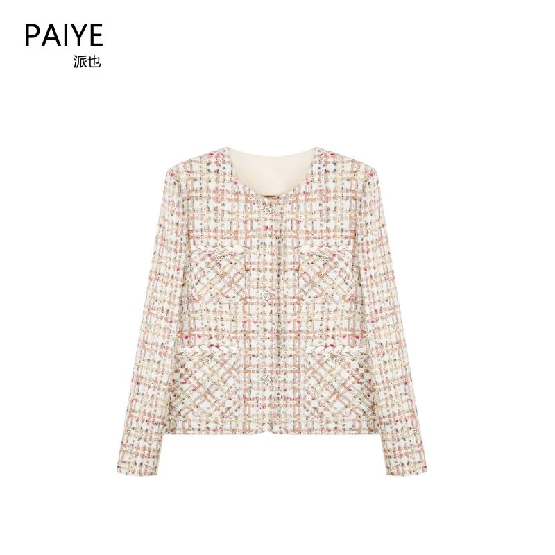 2025秋季女外套秋季新款气质名媛秋冬格纹外套气质上衣女A70878