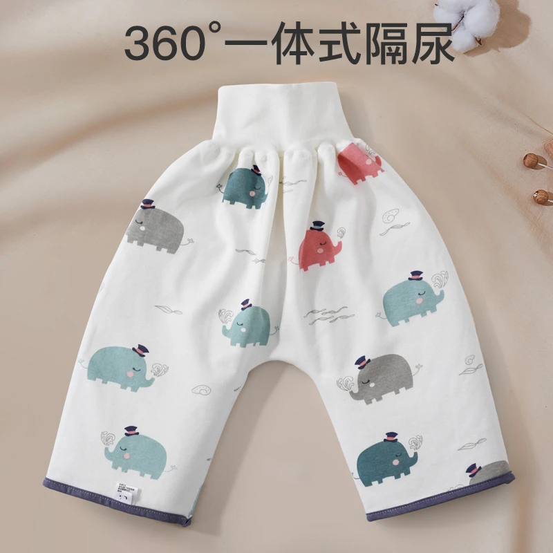 隔尿裤男童防水可洗训练裤女宝宝隔尿裙纯棉透气大童戒尿布湿神器
