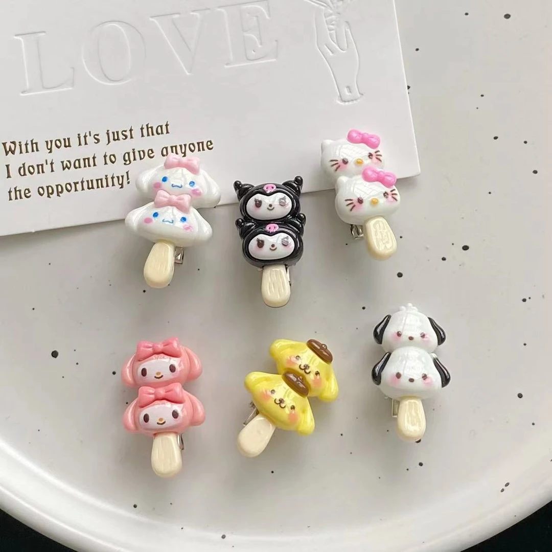 可爱三丽鸥卡通串串冰棍夹ins甜美少女迷你小发夹甜妹边夹头饰女
