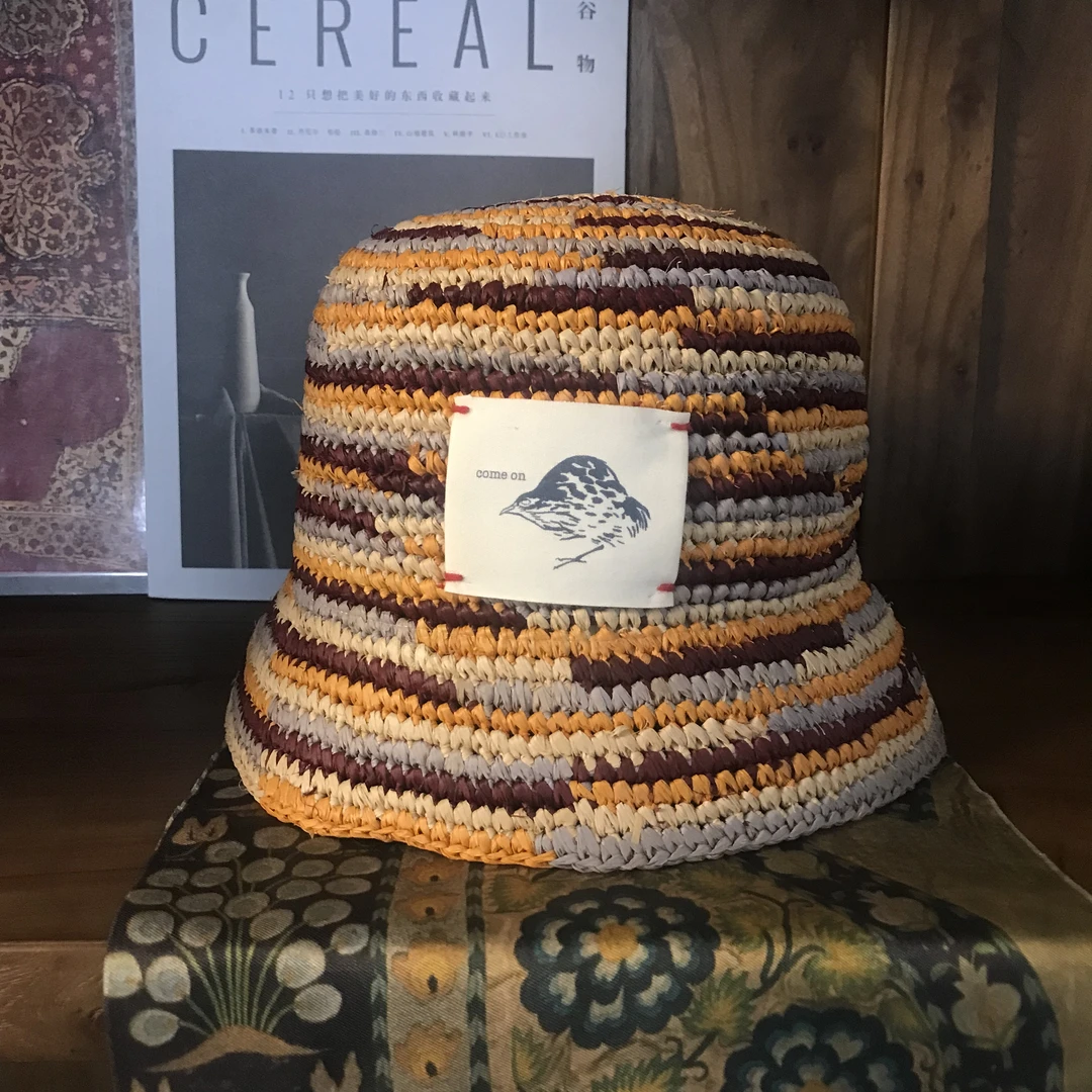 阿耷原创小众拉菲草纯手工草编帽