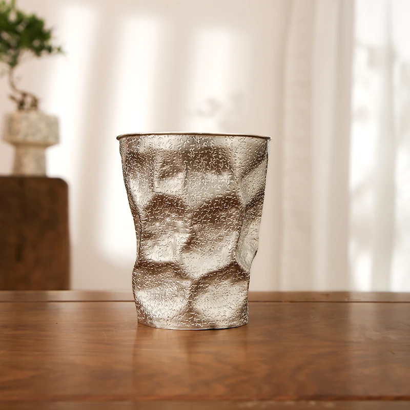 银壶家族家用纯手工打造日式个性创意款全手工加厚锤纹茶道主人杯