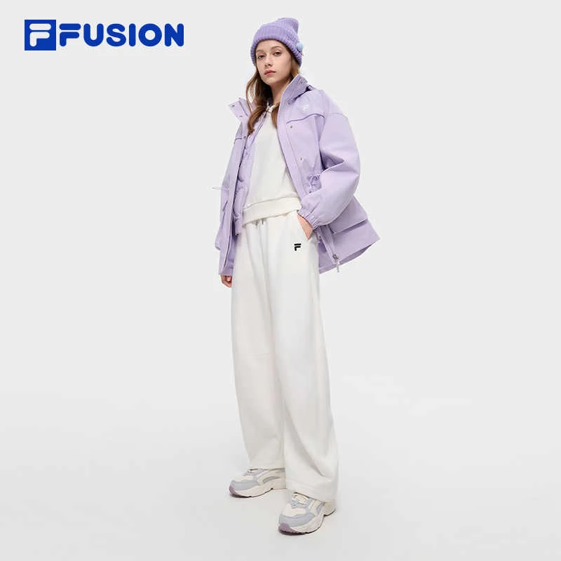 FILA FUSION斐乐潮牌梭织两件套女2024冬新款休闲外套T11W447901F