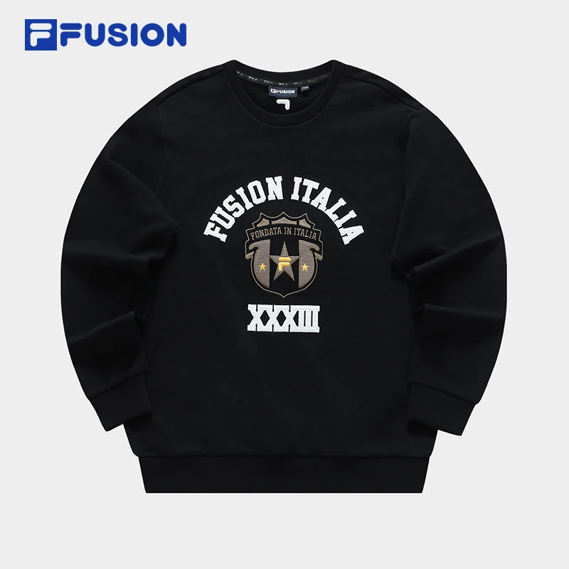 Fila长袖经典圆领套头时尚百搭运动卫衣T11M345207F/绒T11M345211