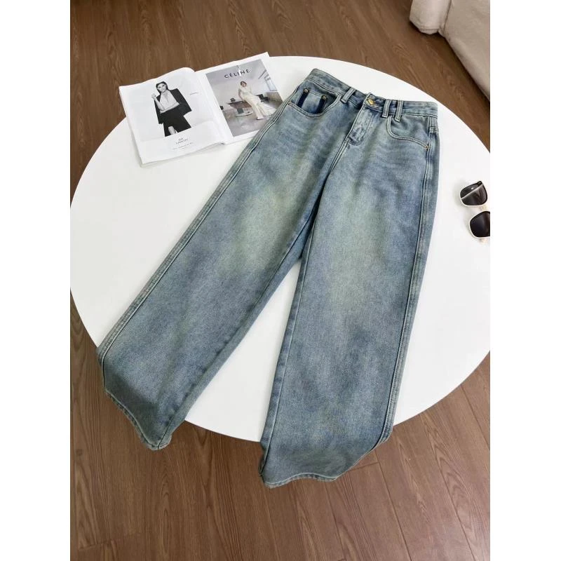 小静折扣~N062P 抓毛扎染阴影口袋牛仔哈伦裤（卡码拍大）