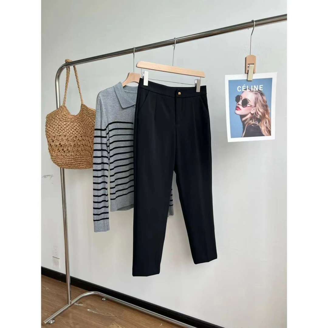 小静折扣~A662L     通勤简约时尚小脚直筒西裤   （卡码拍大）