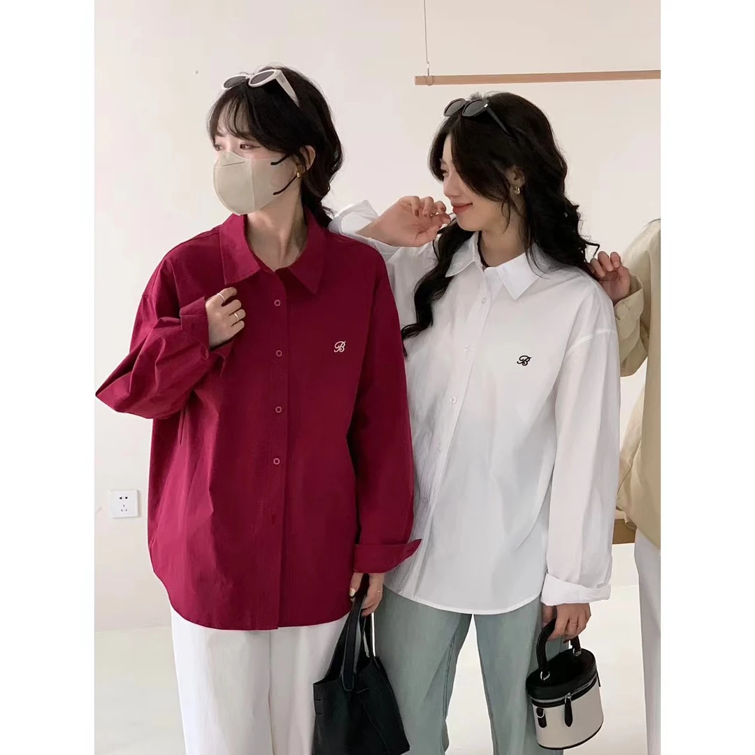 小静折扣~N995Q 休闲前短后长宽松长袖衬衫 （衣长70/76（90-150斤）