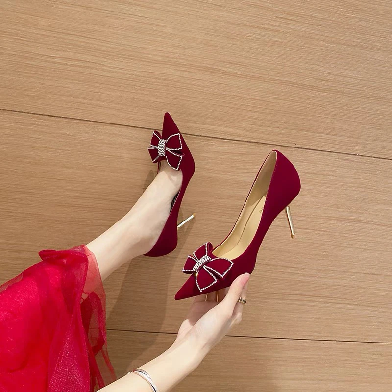 2260-26 时尚细跟尖头伴娘鞋浅口高跟鞋女鞋