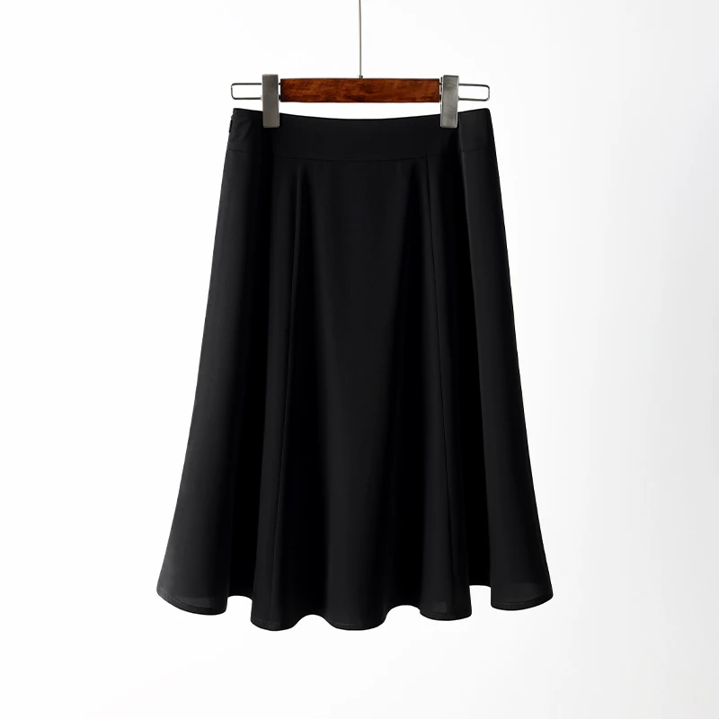 今年流行小个子高腰显瘦大摆裙中长款伞裙半身裙子黑色遮肉及膝裙