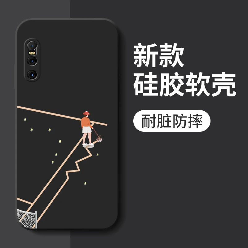vivoX27手机壳新款划线人高级感软壳x27pro液态硅胶防摔全包保护