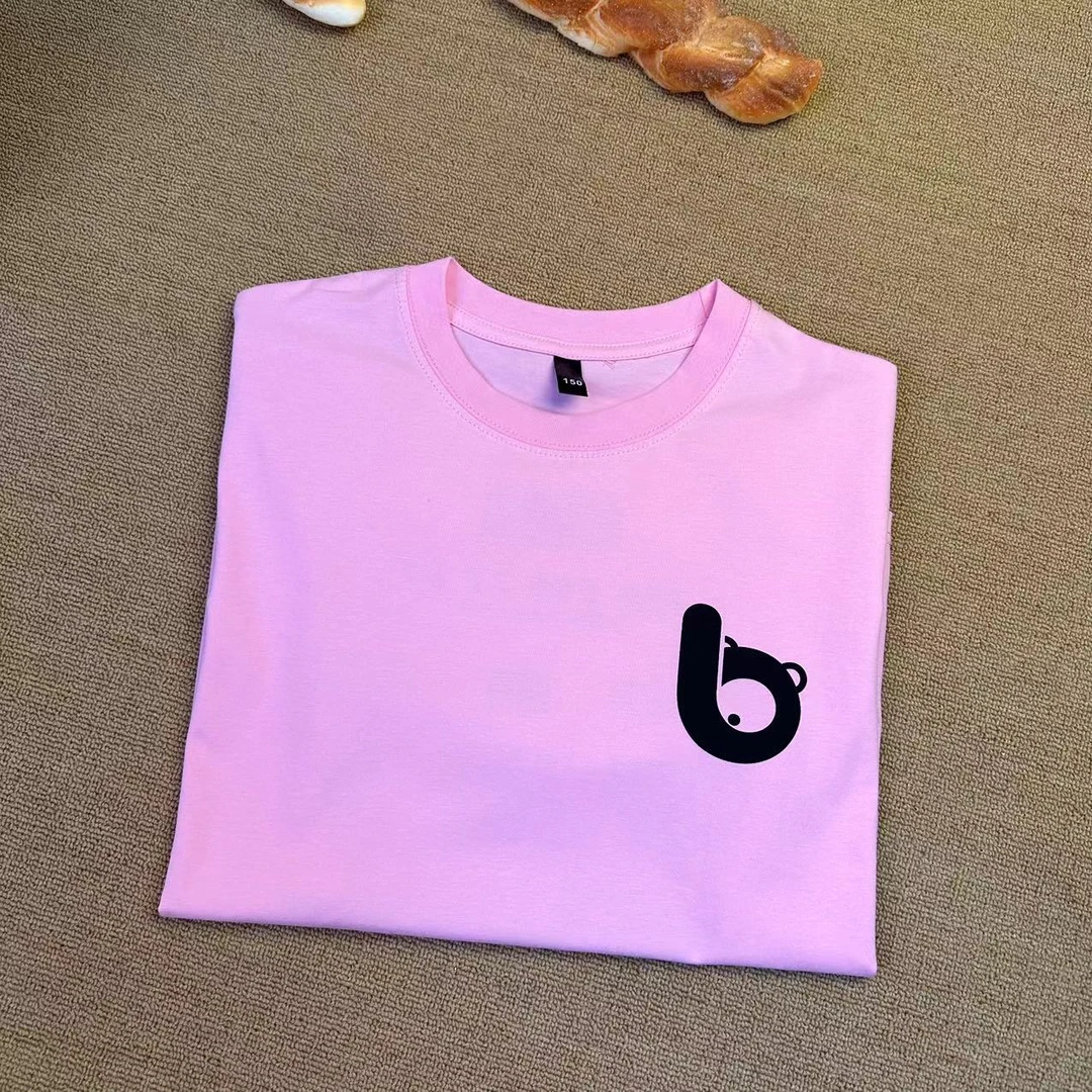 【Y005白桃粉】夏季薄款短袖中大男童新款时尚百搭宽松圆领休闲上衣