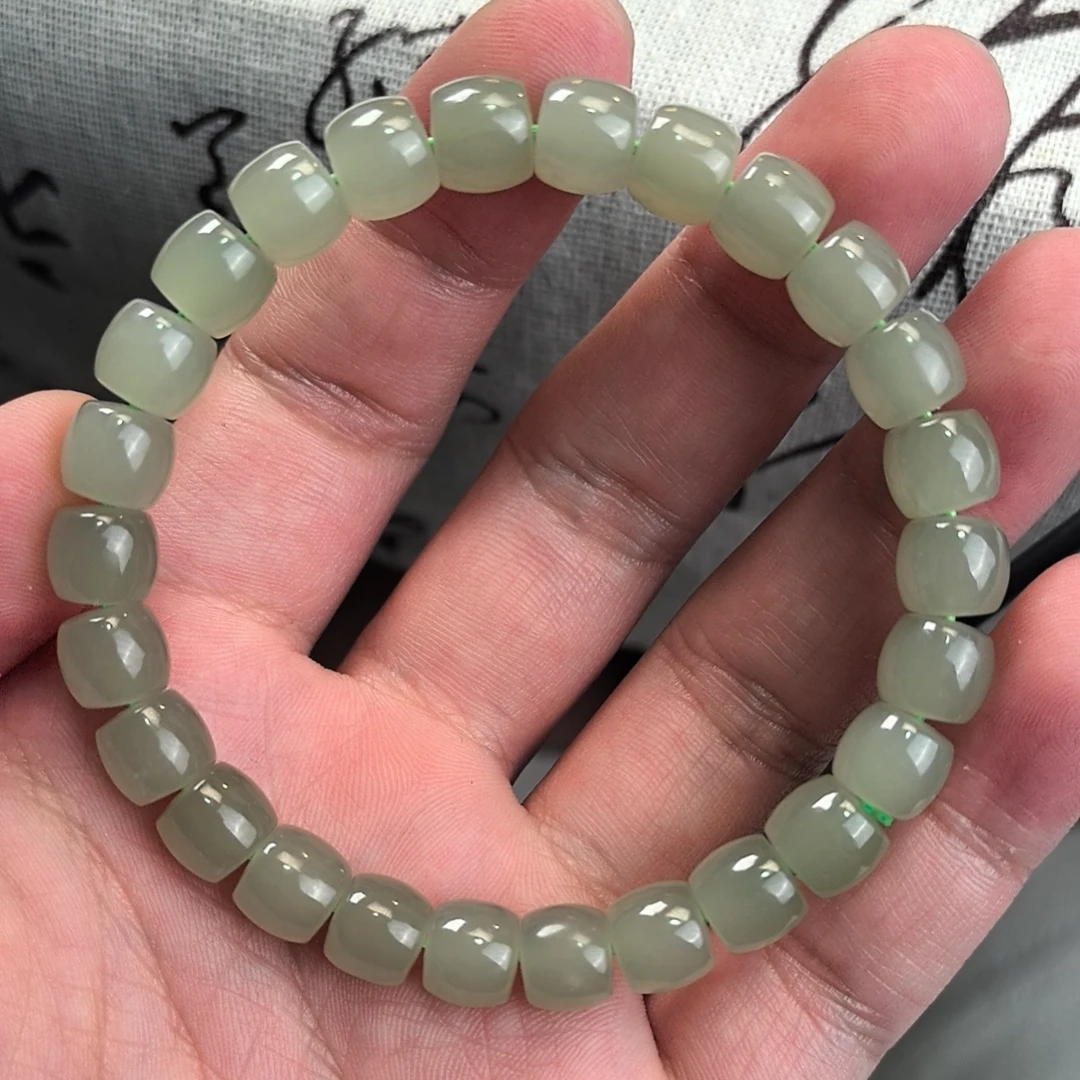 高冰青海老熟料晴水手串卡8mm