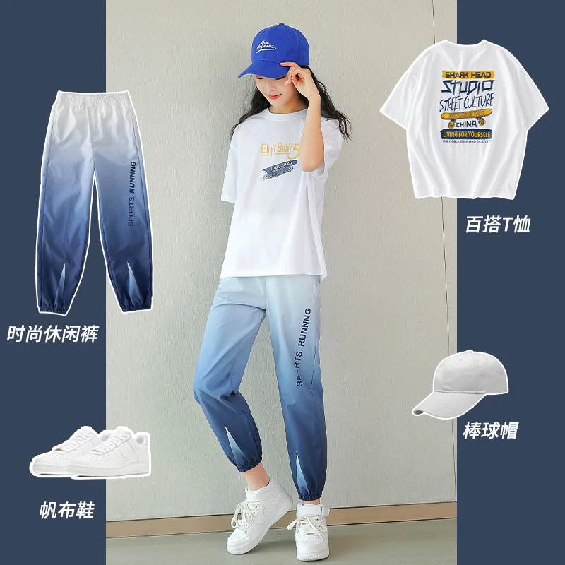 女童夏装套装2025年新款儿童短袖夏季裤子两件套爆款女孩大童12岁