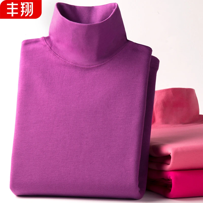 女士纯棉高领秋衣中老年人衬衣单件上衣全棉打底衫棉毛衫保暖内衣