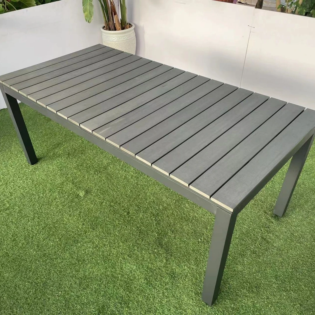 户拉伸桌塑木全铝框架桌别墅花园庭院休闲桌子