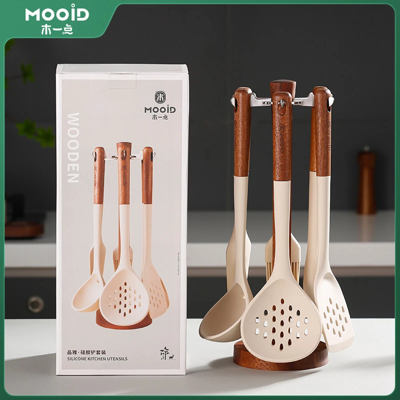 硅胶锅铲不粘锅专用炒菜铲子家用耐高温汤勺漏勺厨具套装MYD-9112