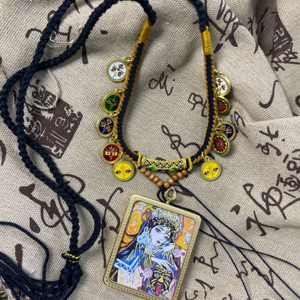 钛钢亚克力吊坠 【锦绣】扎基手绘