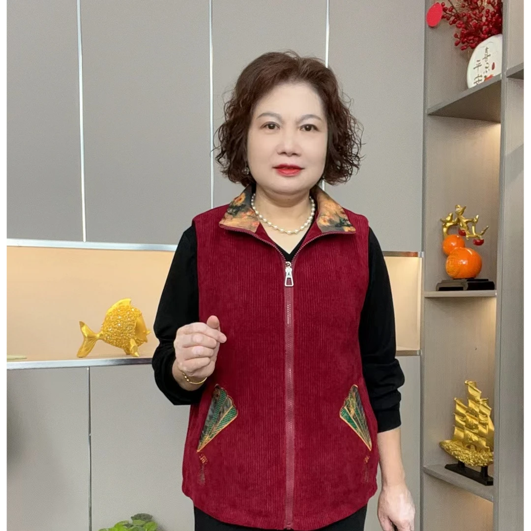 2024春秋款马甲薄款新款外套中老年洋气背心宽松码坎肩外穿妈妈装